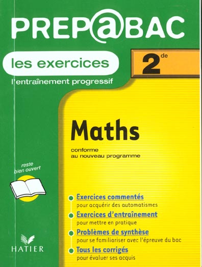 Prepabac ; exos mathematiques 2e
