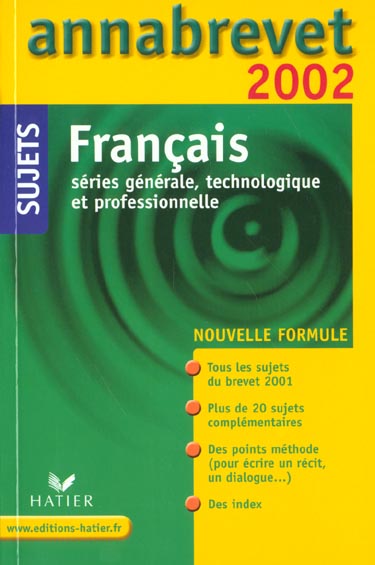 ANNABREVET SUJETS : français (édition 2002)