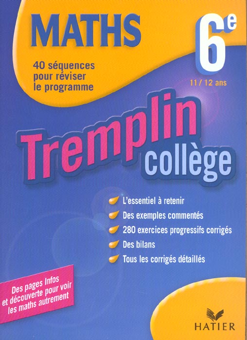 Tremplin college ; mathematiques ; 6e