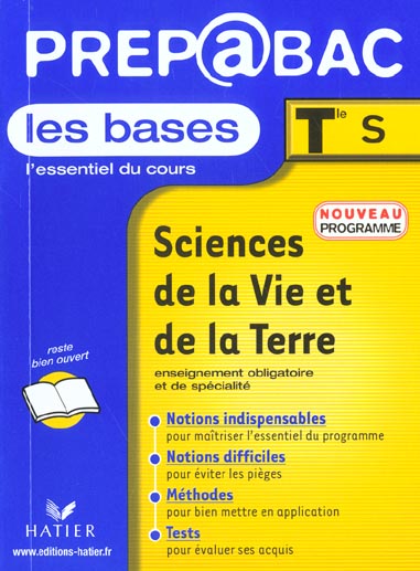 Prepabac les bases ; sciences de la vie et de la terre ; terminale s