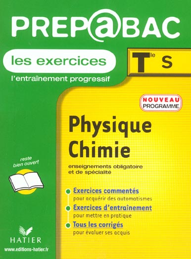 Prep@bac ; les exercices ; l'entrainement progressif ; physique chimie ; terminale s