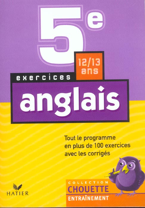 Chouette entraînement : anglais ; 5ème ; exercices