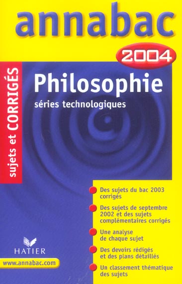 Annabac : sujets corrigés (édition 2004)