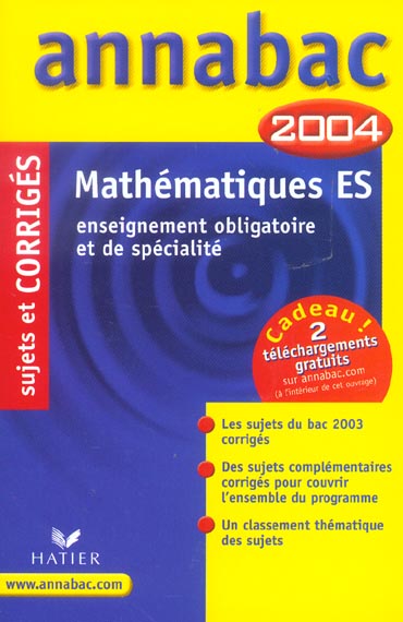 Annabac Tome 00016 : enseignements obligatoire et de specialite ; sujets corriges (édition 2004)