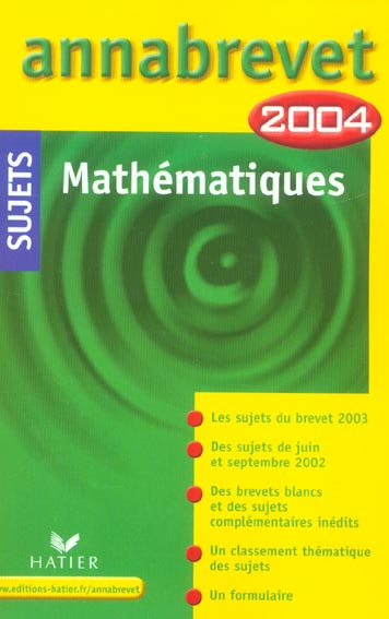 ANNABREVET SUJETS Tome 3 (édition 2004)
