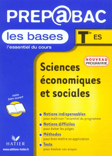Sciences economiques et sociales terminale es (édition 2003)