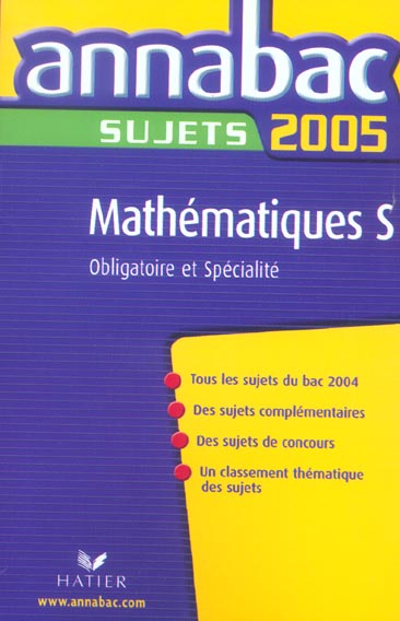 ANNABAC SUJETS : enseignement obligatoire et spécialité (édition 2005)