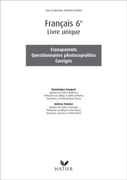 Français ; livre unique ; 6ème ; transparents (édition 2005)