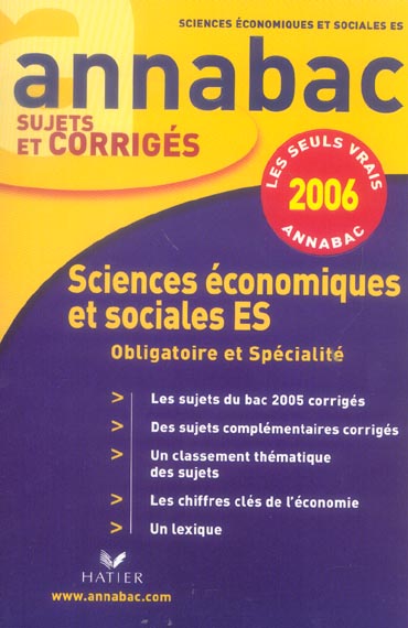 Annabac sujets & corrigés Tome 15 (édition 2006)