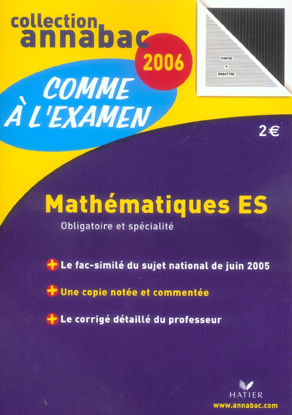 Annabac sujets & corrigés : obligatoire et specialite (édition 2006)