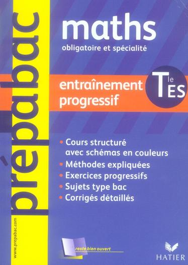 Maths, obligatoire et spécialité ; terminale es (édition 2006)