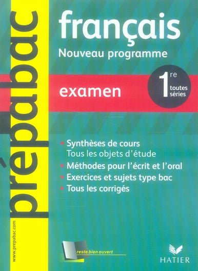 PREPABAC EXAMENS : français ; 1ère toutes séries