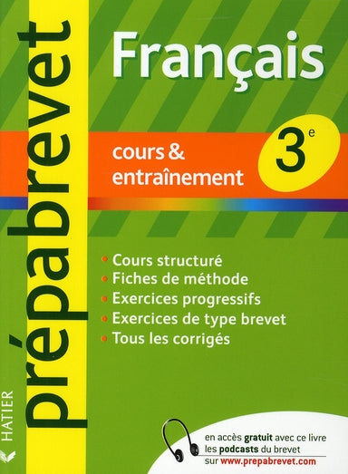 Prépabrevet cours & entraînement : français ; 3ème