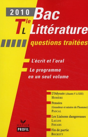 Littérature ; terminale L ; questions traitées