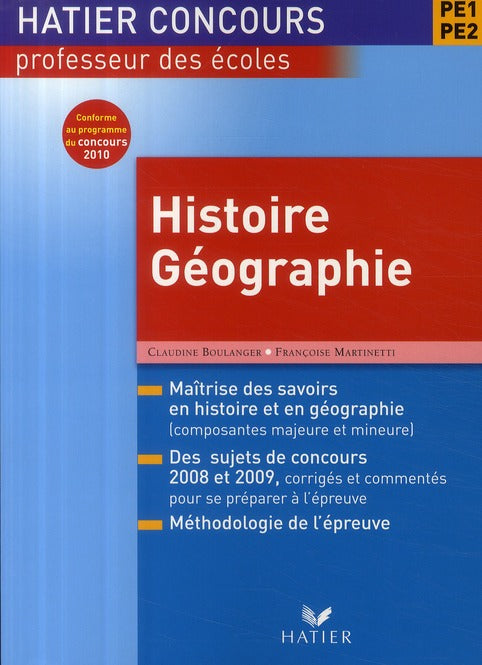 Histoire/géographie ; PE1, PE2