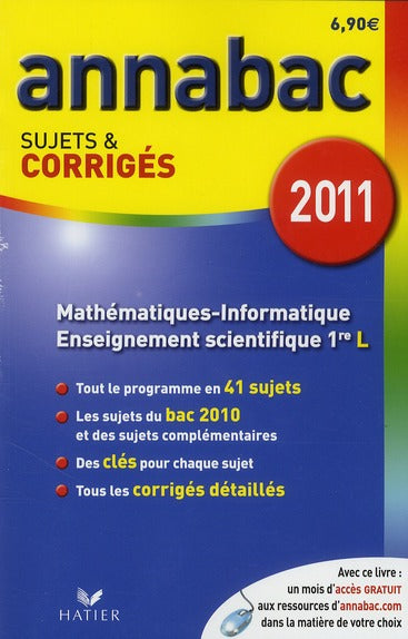 Annabac Tome 3 : corrigés mathématiques, informatique ; 1re