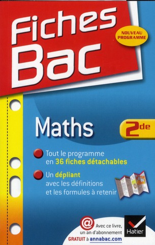 Fiches bac Tome 22 : mathématiques ; 2nde