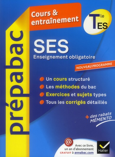 Prépabac cours & entraînement : sciences économiques et sociales ; terminale ES