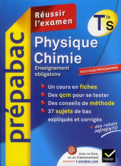 PREPABAC EXAMENS : physique-chimie ; terminale S ; enseignement spécifique