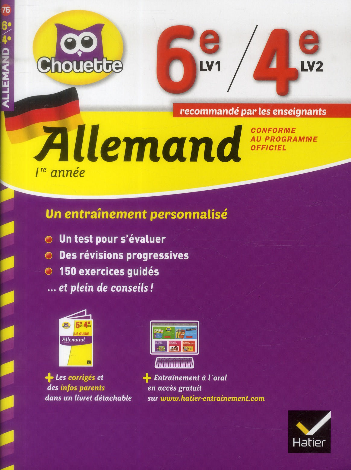 Chouette entraînement : allemand ; 1ère année ; 6ème LV1 ; 4ème LV2