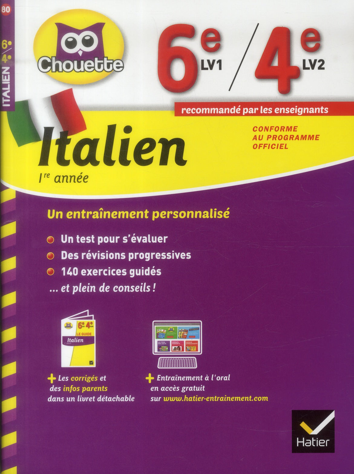Chouette entraînement : italien ; 1ère année ; 6ème LV1 ; 4ème LV2