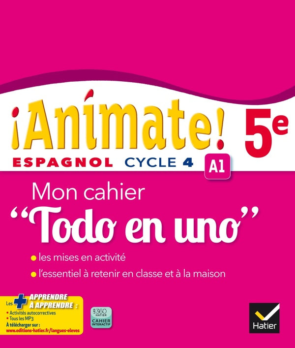 ANIMATE : espagnol ; 5ème ; todo en uno ; cahier d'activités (édition 2016)