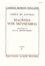 Choix de lettres a malwida von meysenbug, cahier n 1