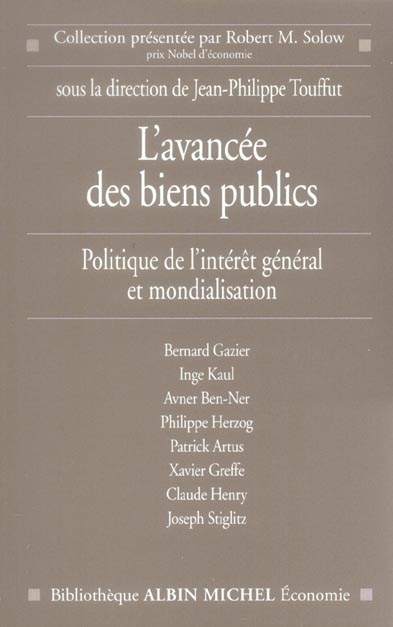 L'avancee des biens publics