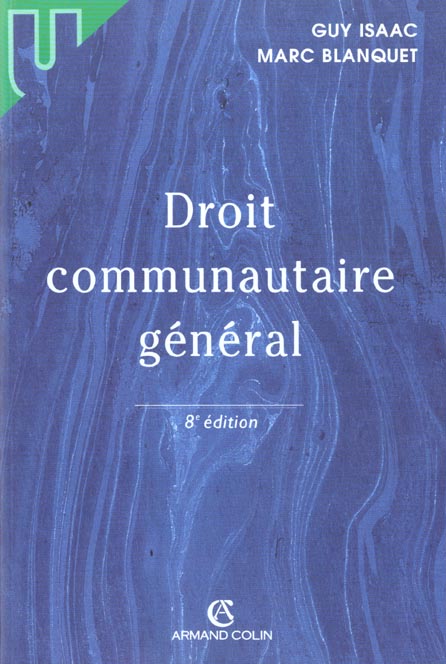 Droit communautaire général (8e édition)