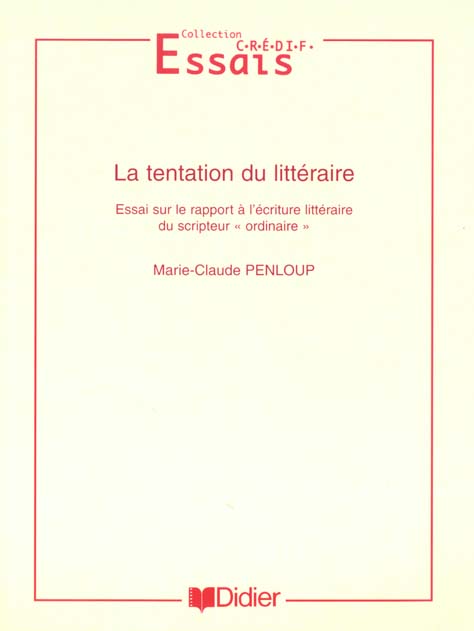 Tentation du litteraire - livre