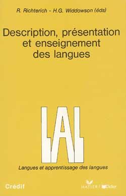 Description, presentation et enseignement des langues - livre