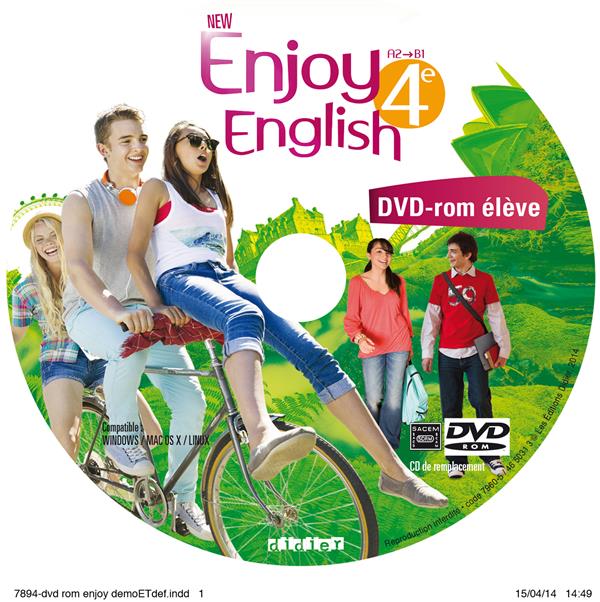 New enjoy english : anglais ; 4ème ; A2 -> B1 ; dvd-rom pour l'élève