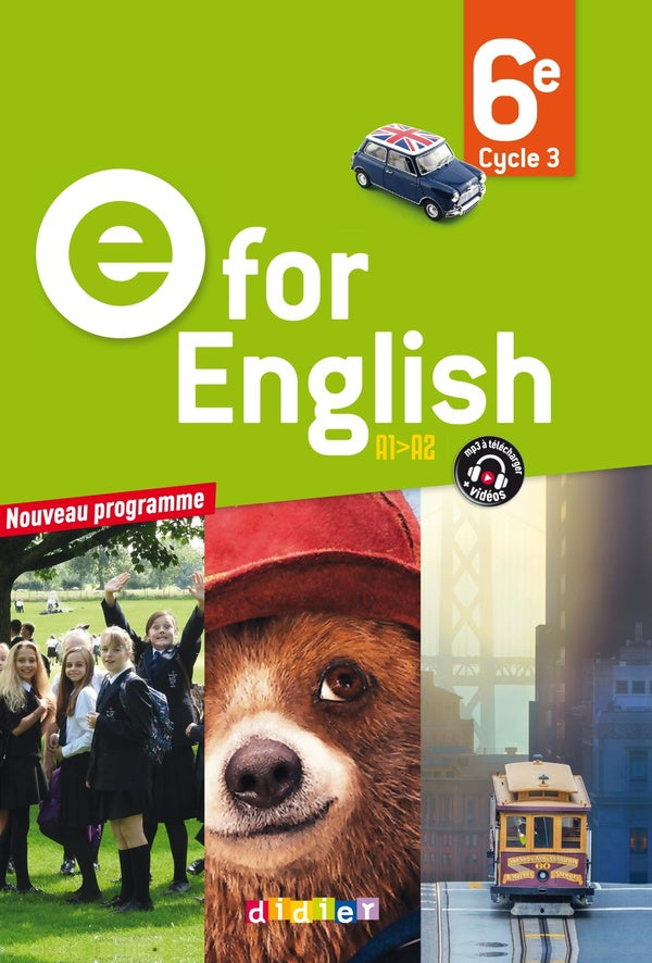 E for english : anglais ; 6ème
