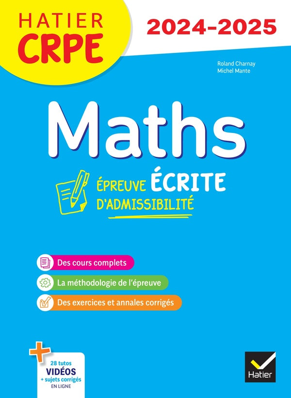 Mathématiques ; CRPE ; épreuve écrite d'admissibilité (édition 2024/2025)