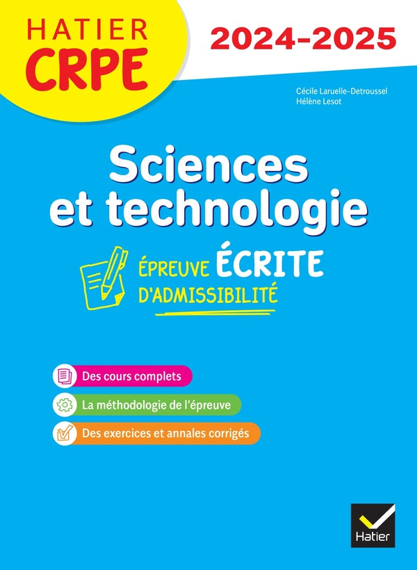 Sciences et technologie ; CRPE ; épreuve écrite d'admissibilité (édition 2024/2025)