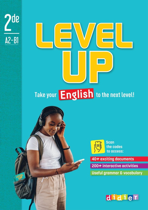 Level up ; anglais ; 2de ; carnet bi média ; A2>B1