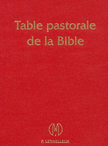 Table pastorale de la bible