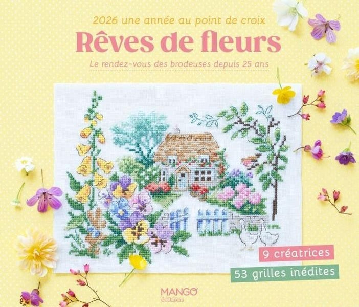 Agenda Rêves de fleurs : Une année au point de croix (édition 2026)