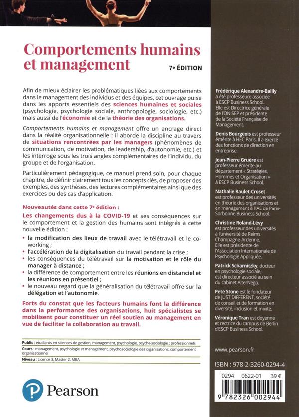 Comportements humains et management (7e édition)
