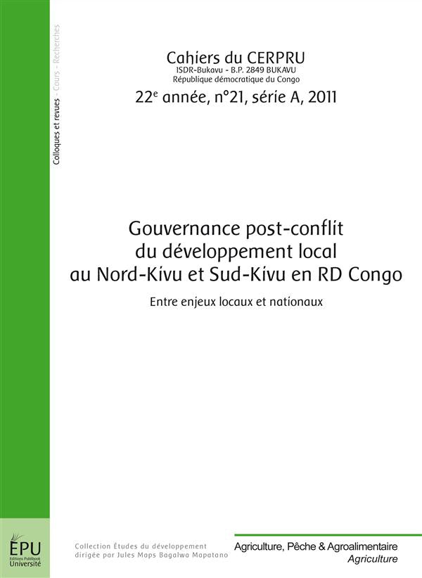 Gouvernance post-conflit du développement local au Nord-Kivu et Sud-Kivu en RD Congo
