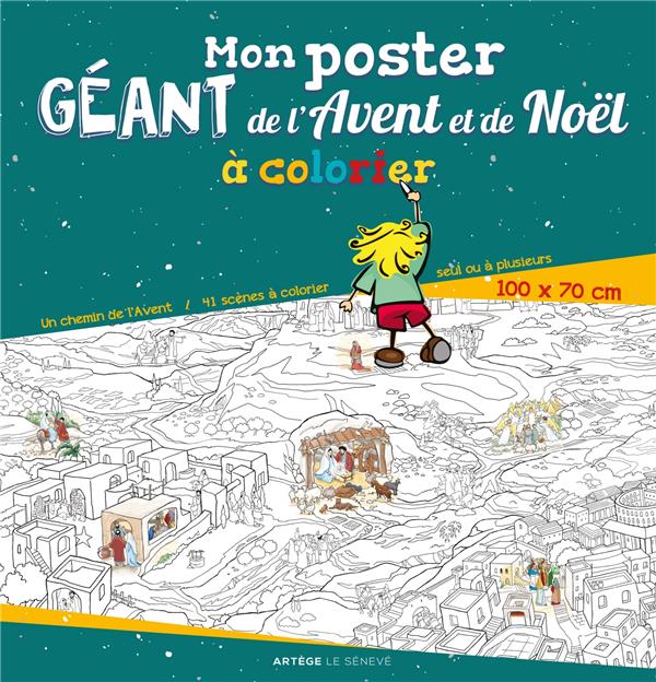 Mon poster géant de l'avent et de Noël à colorier