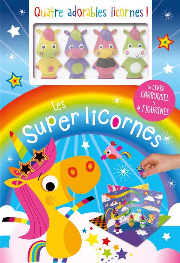 Les super licornes; un livre carrousel et 4 figurines - flash vidéo