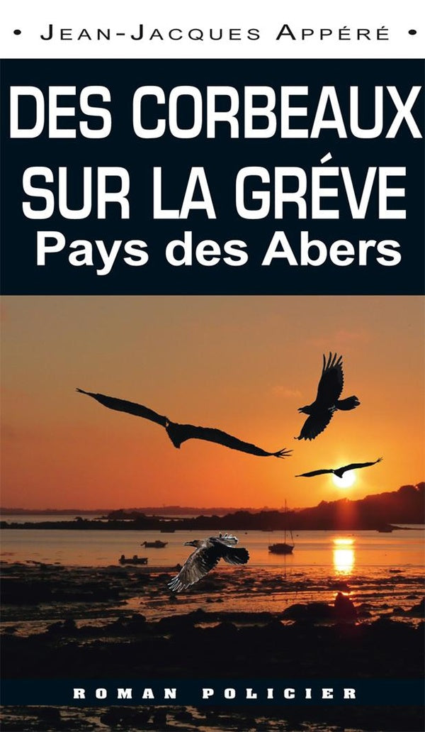 Corbeaux sur la grève ; Pays des Abers
