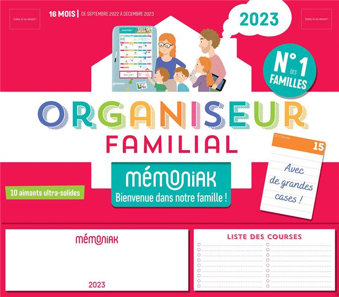 Mémoniak : organiseur familial : de septembre 2022 à décembre 2023 - flash vidéo
