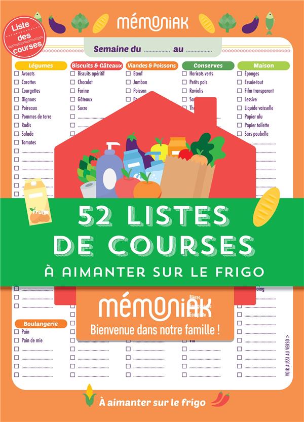 Mémoniak : 52 listes de courses à aimanter sur le frigo