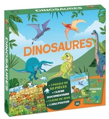 Coffret puzzle documentaire : dinosaures
