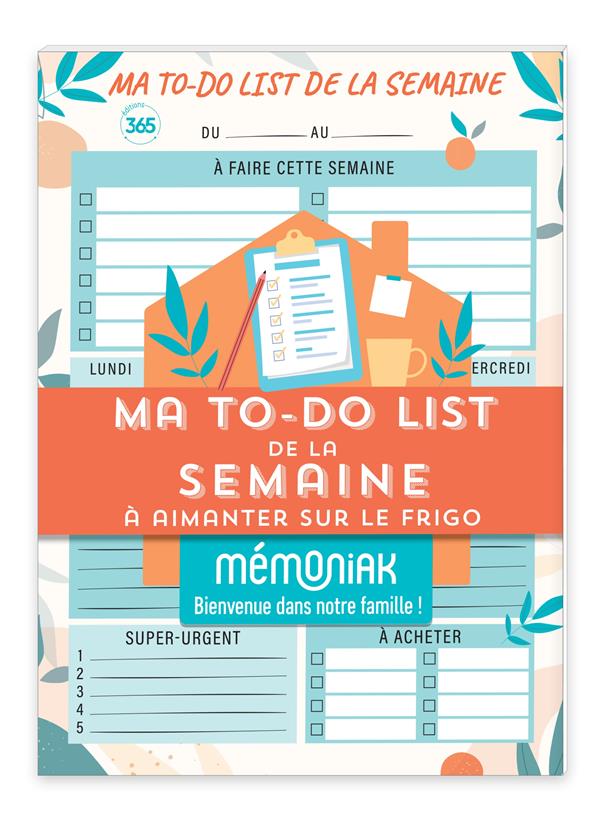 Mémoniak : Bloc de 52 listes aimantés : Ma to-do list de la semaine