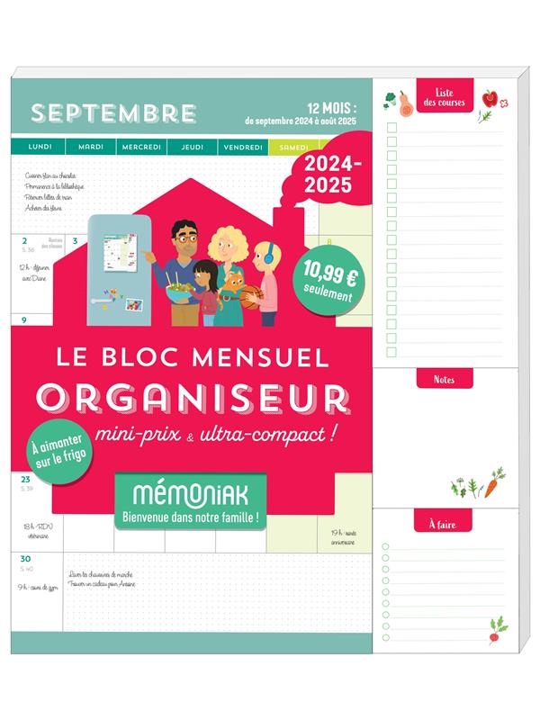 Mémoniak : Le bloc mensuel organiseur mini-prix & ultra-compact ! De septembre à août (édition 2024/2025) - flash vidéo