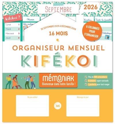 Mémoniak : Organiseur calendrier mensuel aimante kifékoi par colonne : De septembre à décembre (édition 2025/2026)