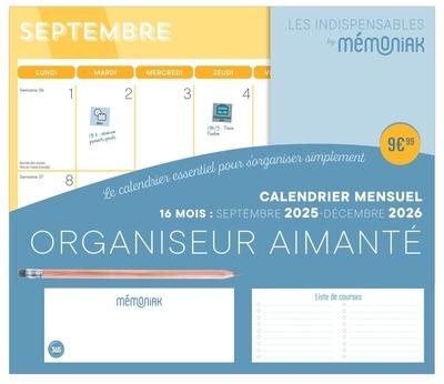 Mémoniak : Organiseur aimanté calendrier mensuel : De septembre à décembre (édition 2025/2026)